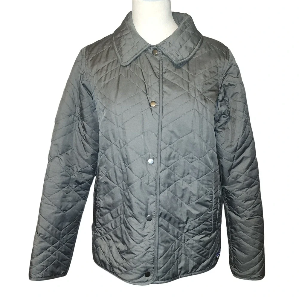 Patagonia Quilted Barn Coat Full Snap Gray Size S Lightweight Insulated